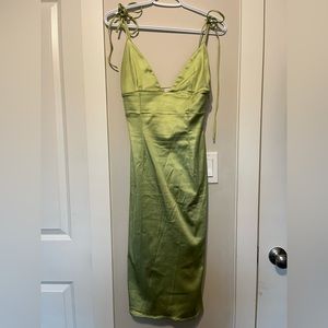 Wilfred green satin dress